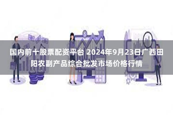 国内前十股票配资平台 2024年9月23日广西田阳农副产品综合批发市场价格行情