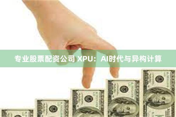 专业股票配资公司 XPU：AI时代与异构计算